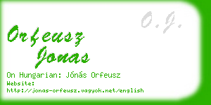 orfeusz jonas business card